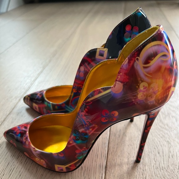 ♥️SOLD♥️ Christian Louboutin Hot Discolaser Chick Multicolor Pointy Heels Pumps… - Picture 4 of 12